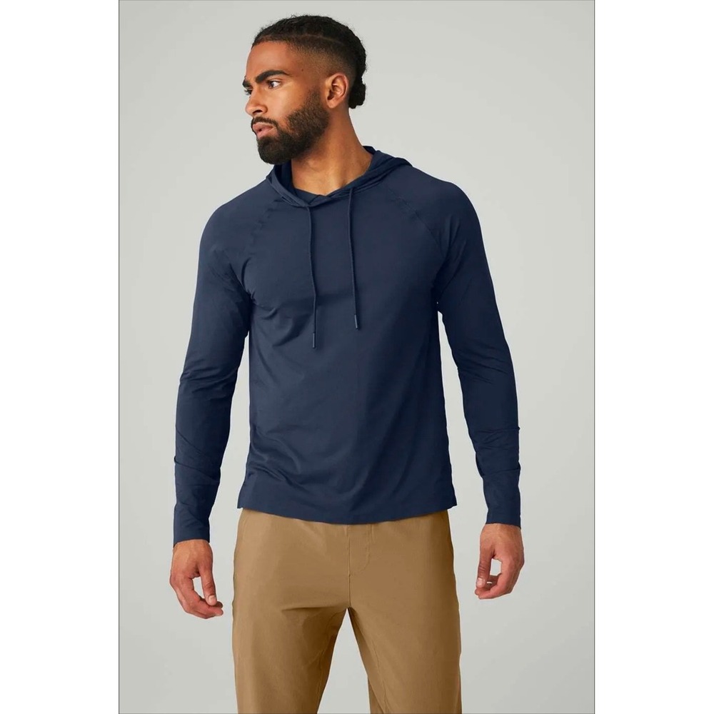Alo Yoga Idol Hooded Runner Mens Dark Cactus Green Atheleisure UNISEX Gym